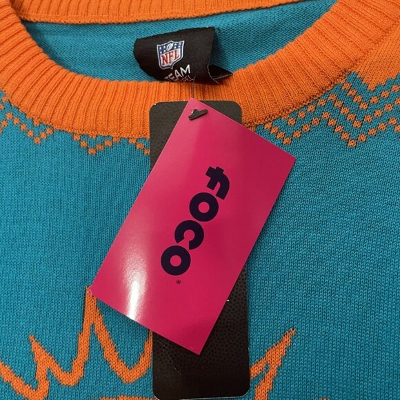 NFL Apparel FOCO Winter Ugly Sweater XMAS Knit Pullover Miami Dolphins Medium - Picture 3 of 11